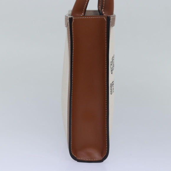 CELINE Mini Vertical Cabas Handtasche Canvas 2-Wege Weiß Auth 82073