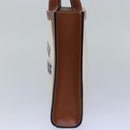 CELINE Mini Vertical Cabas Hand Bag Canvas 2way White Auth 82073-4