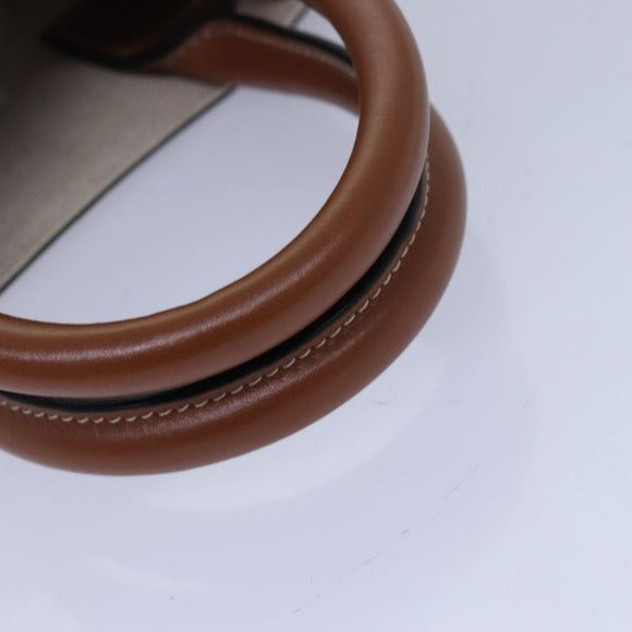 CELINE Mini Vertical Cabas Handtasche Canvas 2-Wege Weiß Auth 82073