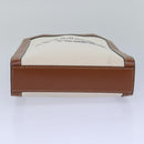 CELINE Mini Vertical Cabas Hand Bag Canvas 2way White Auth 82073-5