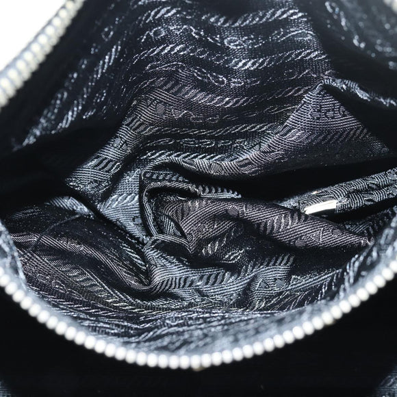 PRADA Hand Bag Canvas Gray Auth 82074