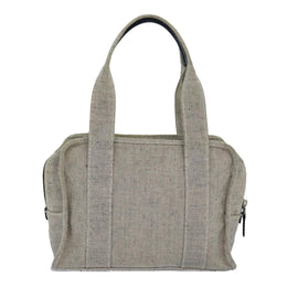 PRADA Hand Bag Canvas Gray Auth 82074 - 0