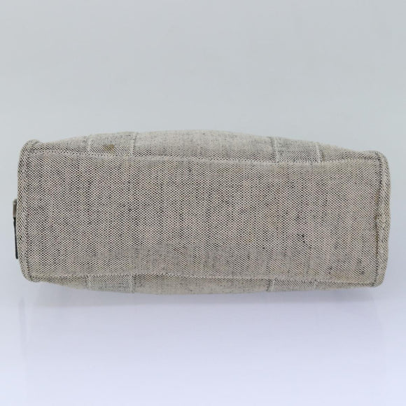 PRADA Hand Bag Canvas Gray Auth 82074