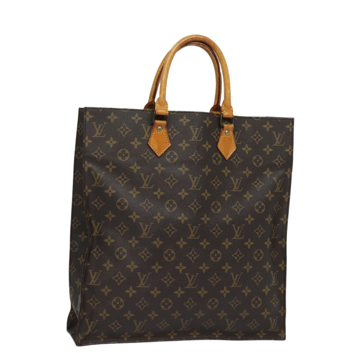 LOUIS VUITTON Monogram Sac Plat Hand Bag M51140 LV Auth 82090