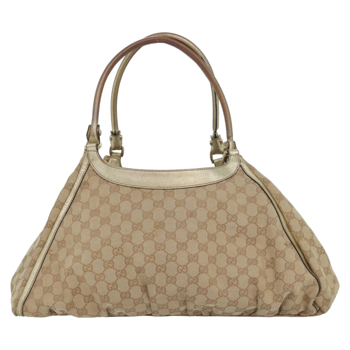 GUCCI GG Canvas Abbey Tote Bag Beige Gold 189835 Auth 82100