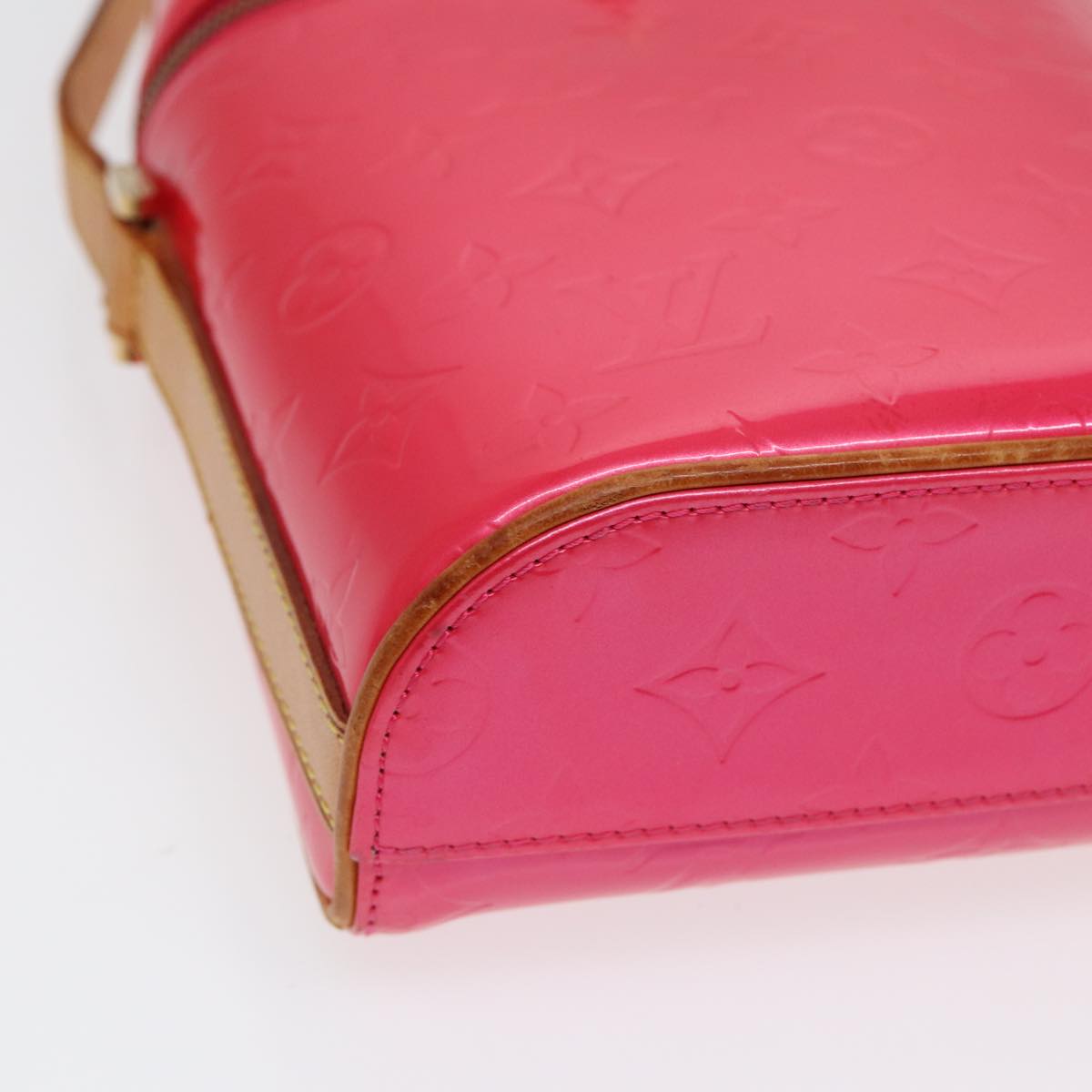 LOUIS VUITTON Monogram Vernis Sullivan Vertical Bag Pink M91259 LV Auth 82107