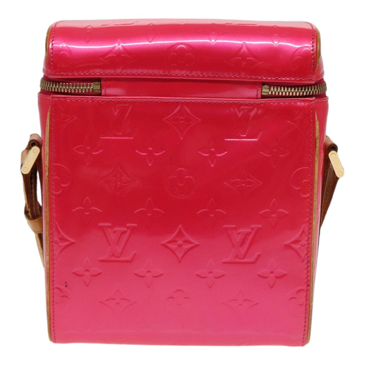 LOUIS VUITTON Monogram Vernis Sullivan Vertical Bag Pink M91259 LV Auth 82107