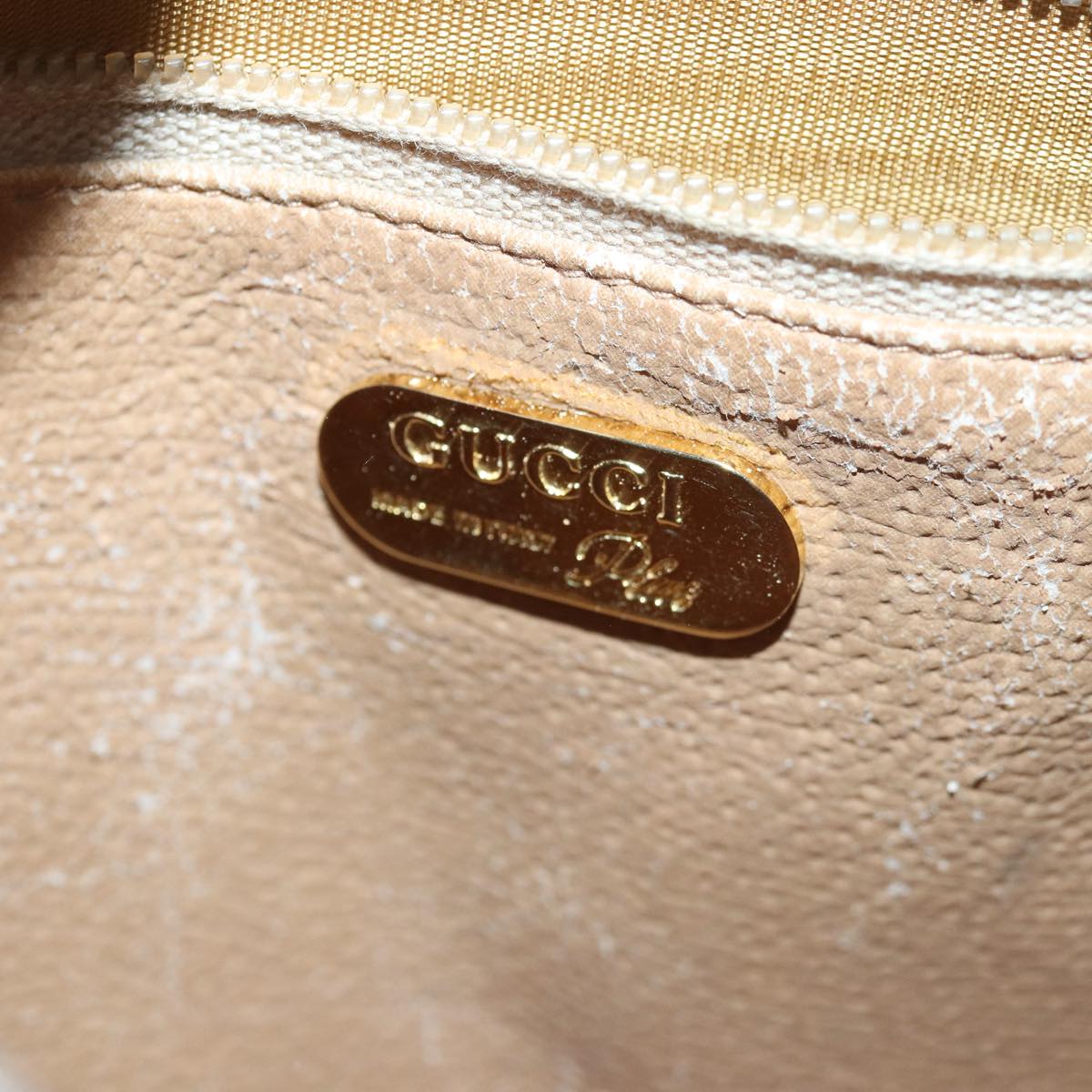 GUCCI GG Plus Supreme Shoulder Bag PVC Beige Gold Auth 82112