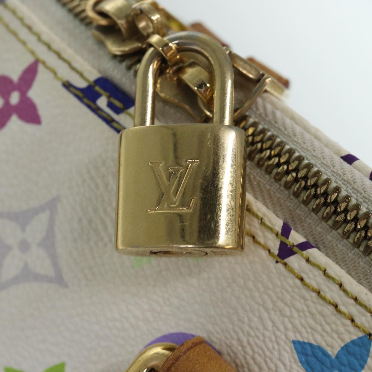 LOUIS VUITTON Monogram Multicolor Alma GM Hand Bag White M40441 LV Auth 82126A