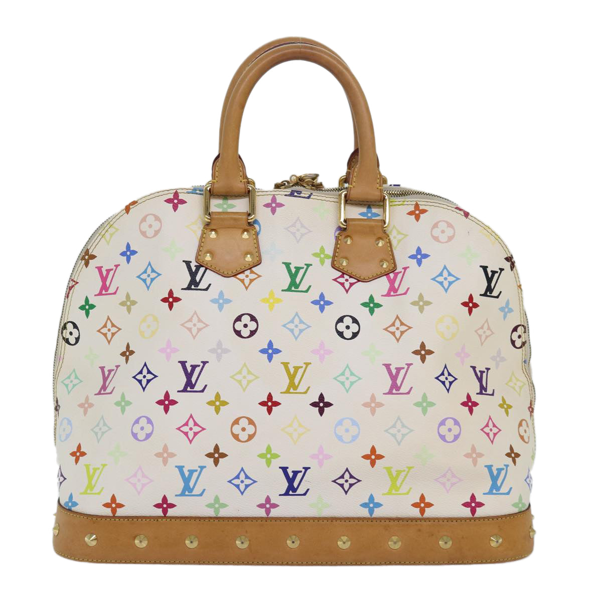 LOUIS VUITTON Monogram Multicolor Alma GM Hand Bag White M40441 LV Auth 82126A