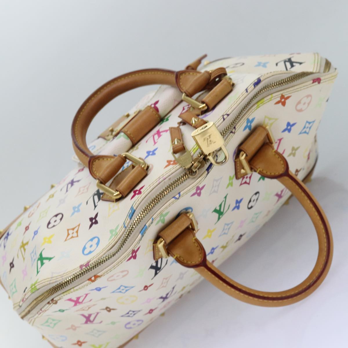 LOUIS VUITTON Monogram Multicolor Alma GM Hand Bag White M40441 LV Auth 82126A