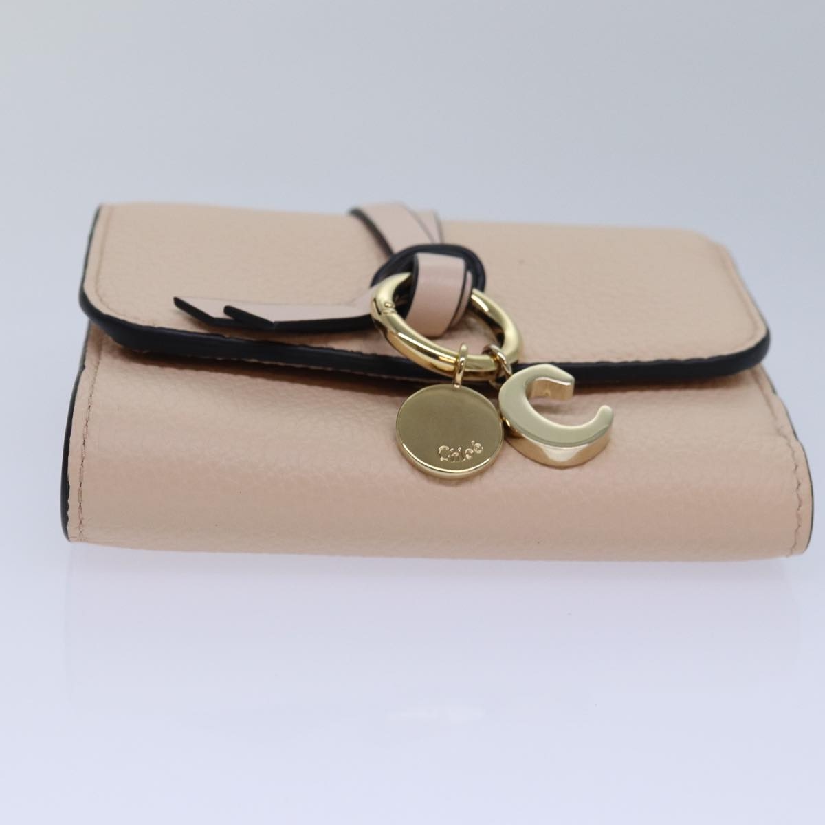 Chloe Wallet Leather Pink Auth 82138