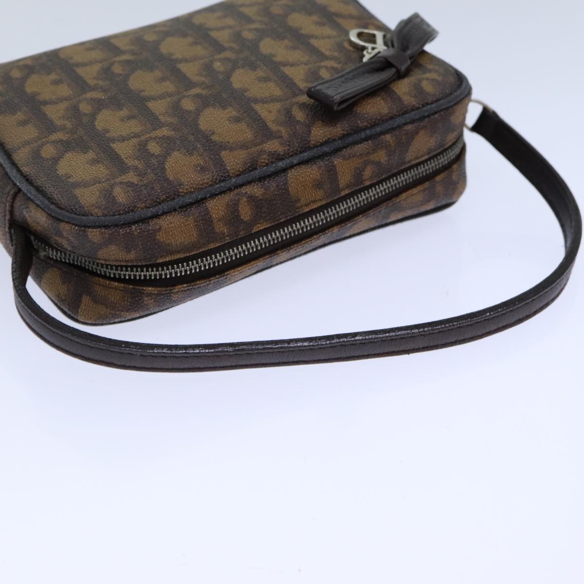 Christian Dior Trotter Romantic Pouch PVC Brown Auth 82143