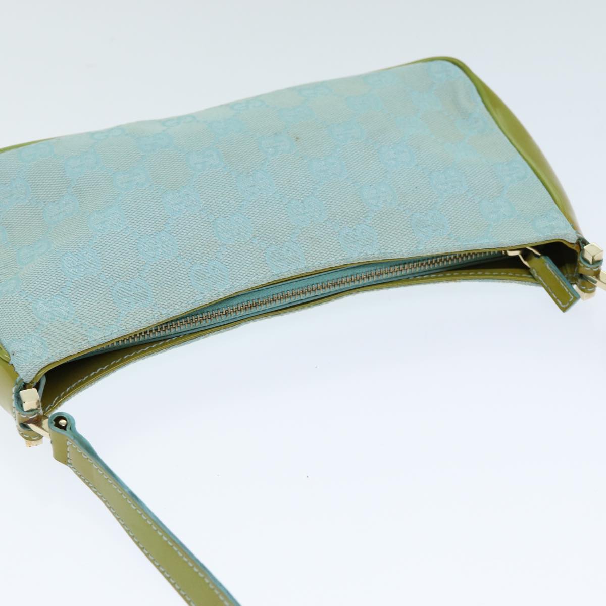 GUCCI GG Canvas Shoulder Bag Light Blue 001 4152 Auth 82144