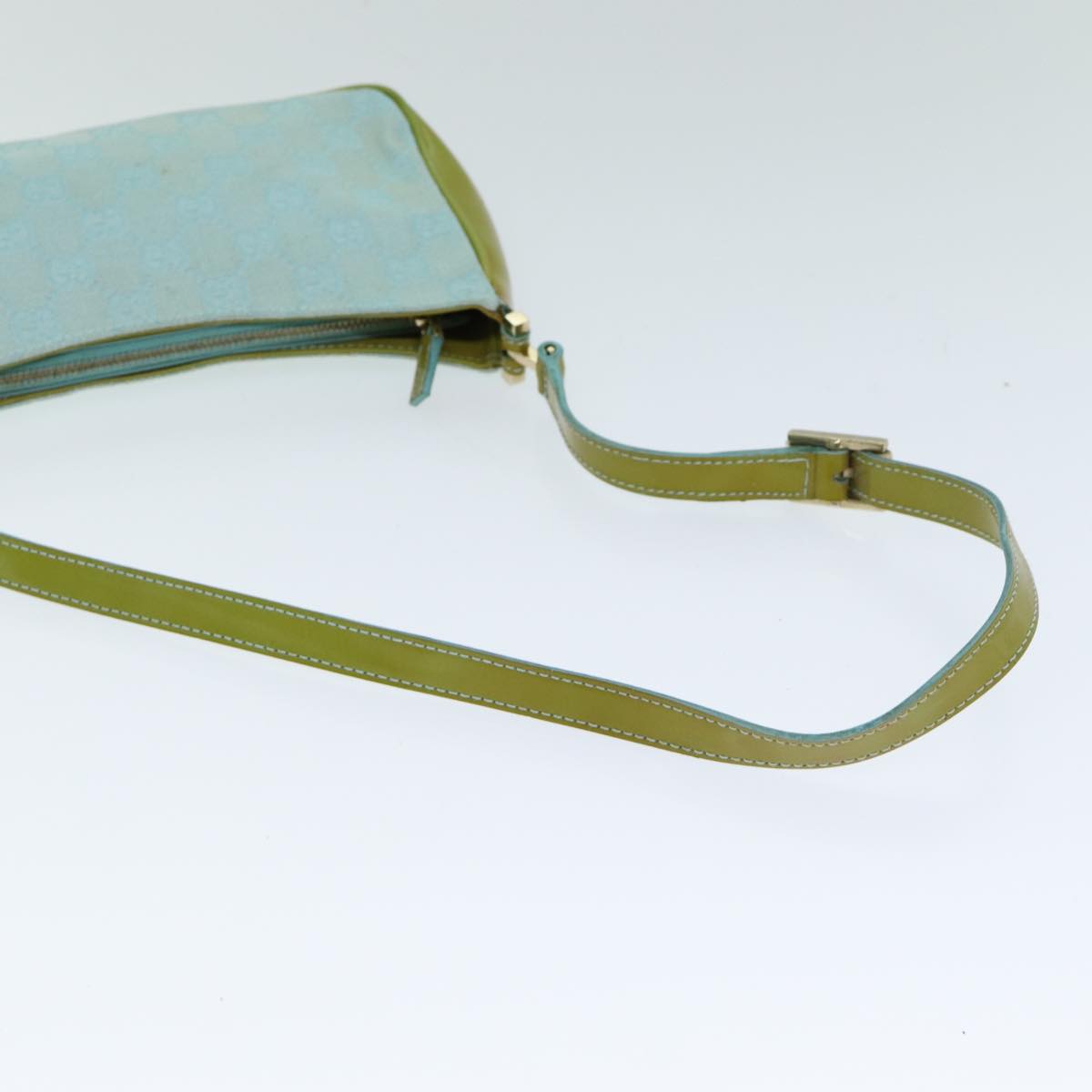 GUCCI GG Canvas Shoulder Bag Light Blue 001 4152 Auth 82144