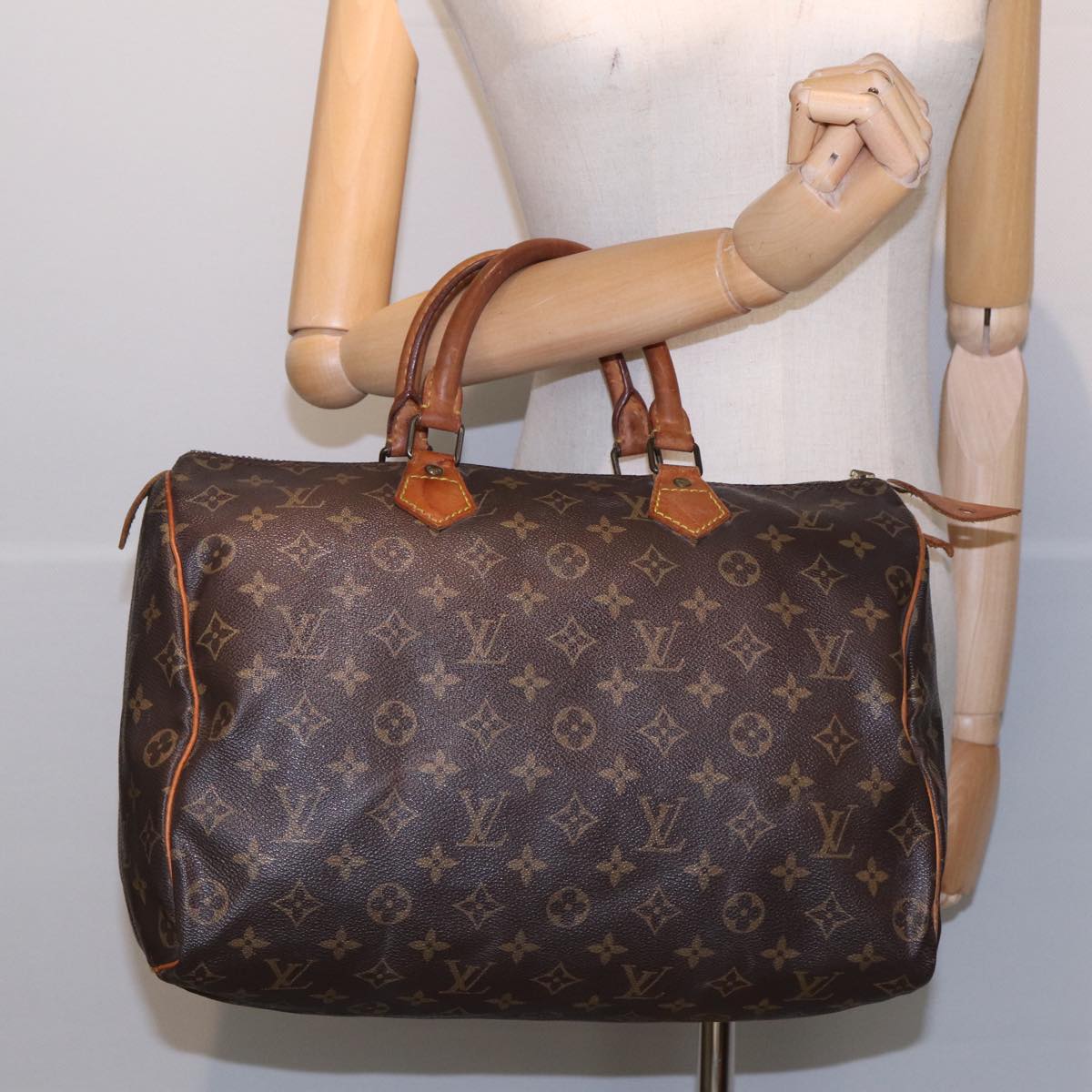 LOUIS VUITTON Monogram Speedy 35 Hand Bag M41524 LV Auth 82156