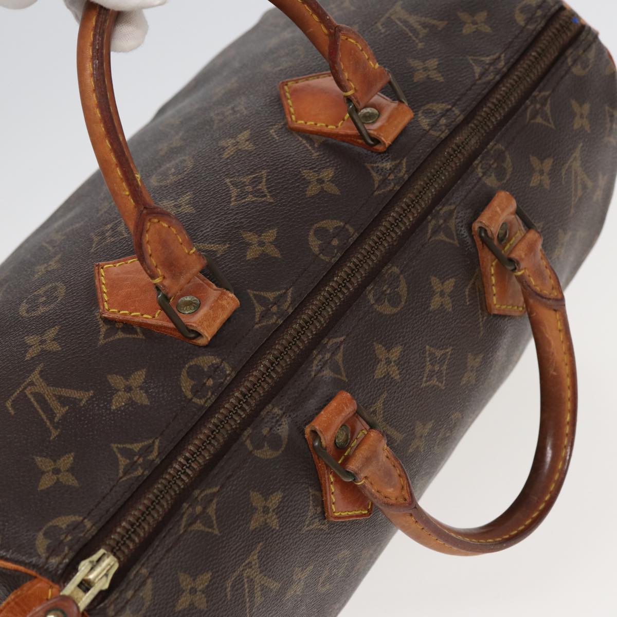 LOUIS VUITTON Monogram Speedy 35 Hand Bag M41524 LV Auth 82156