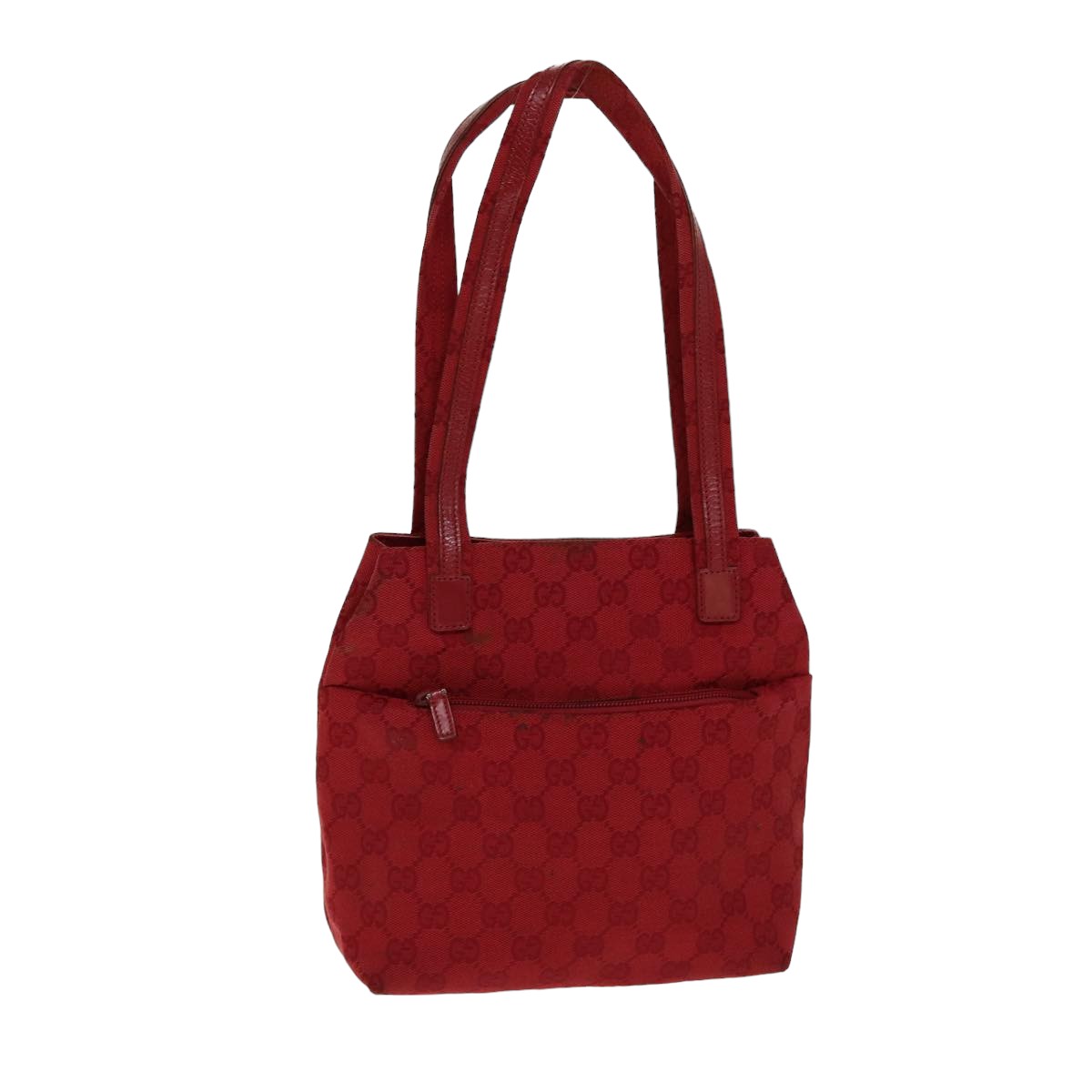 GUCCI GG Canvas Shoulder Bag Red 002 1075 Auth 82164