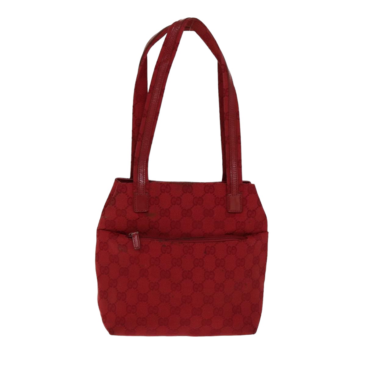 GUCCI GG Canvas Shoulder Bag Red 002 1075 Auth 82164