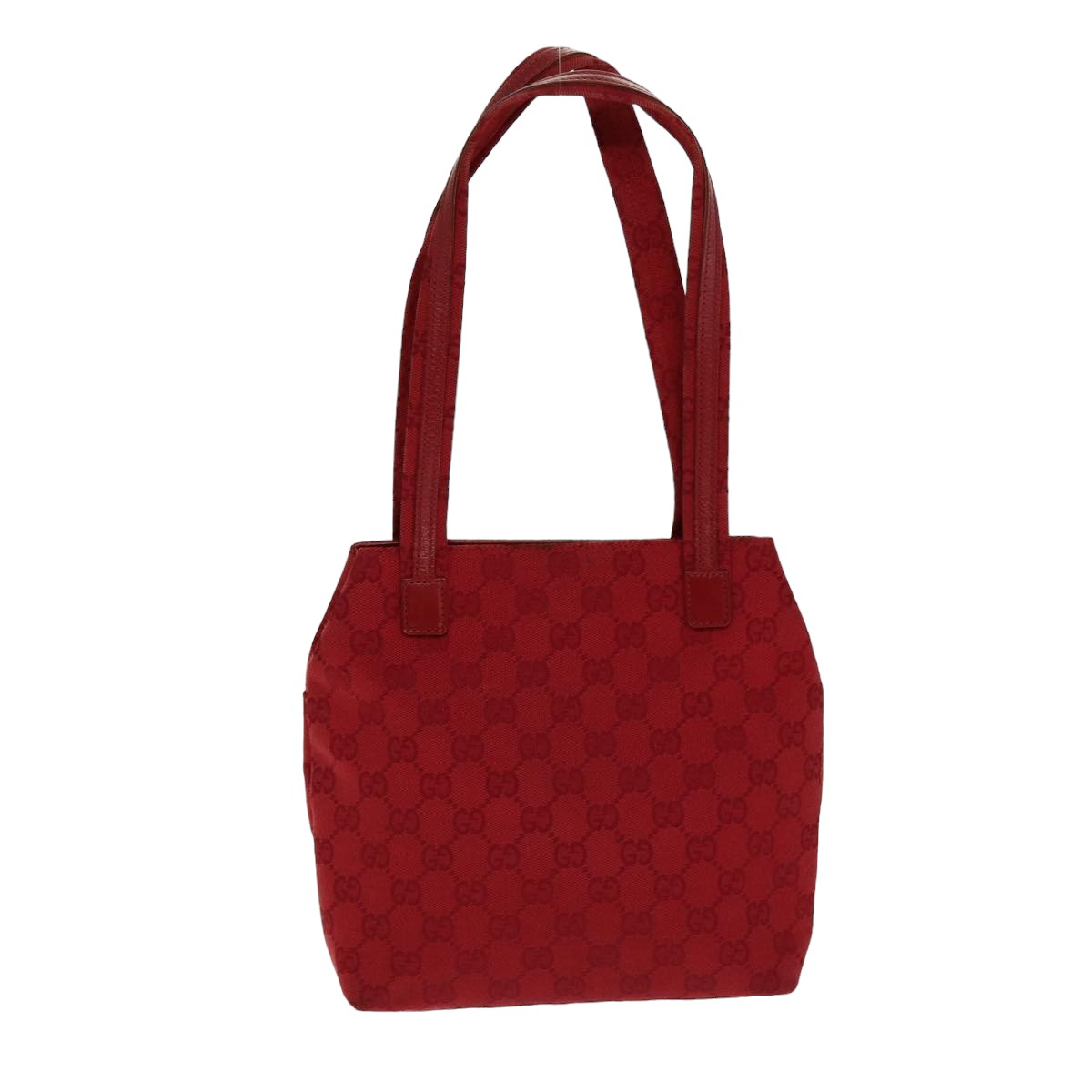 GUCCI GG Canvas Shoulder Bag Red 002 1075 Auth 82164