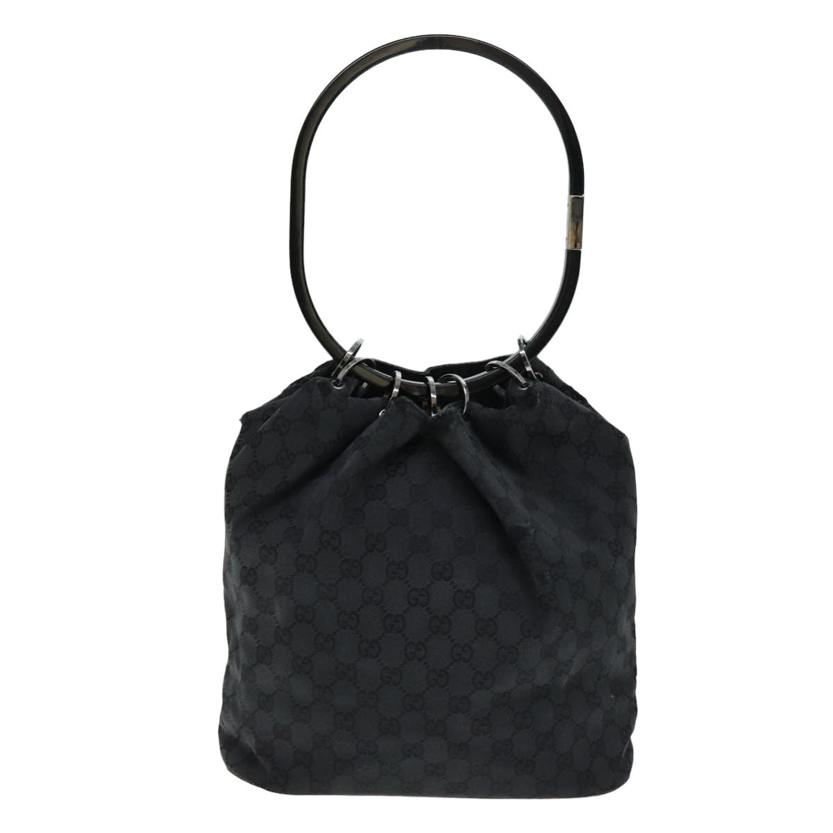 GUCCI GG Canvas Shoulder Bag Black 001 3738 Auth 82165 - 0