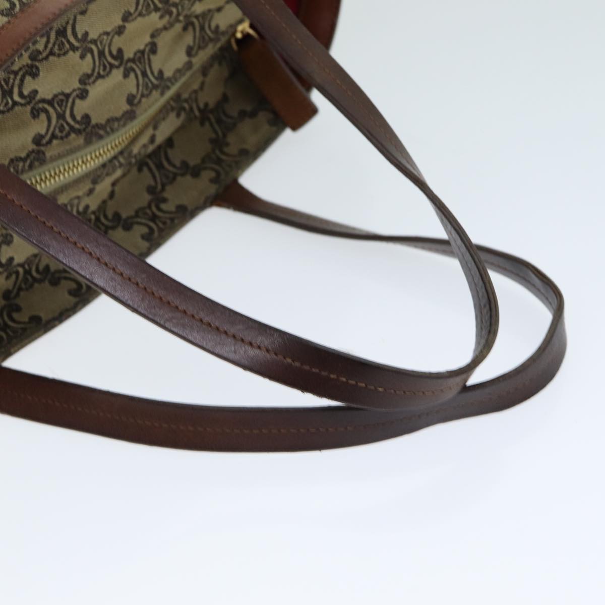 CELINE Triomphe Hand Bag Canvas Brown Auth 82167