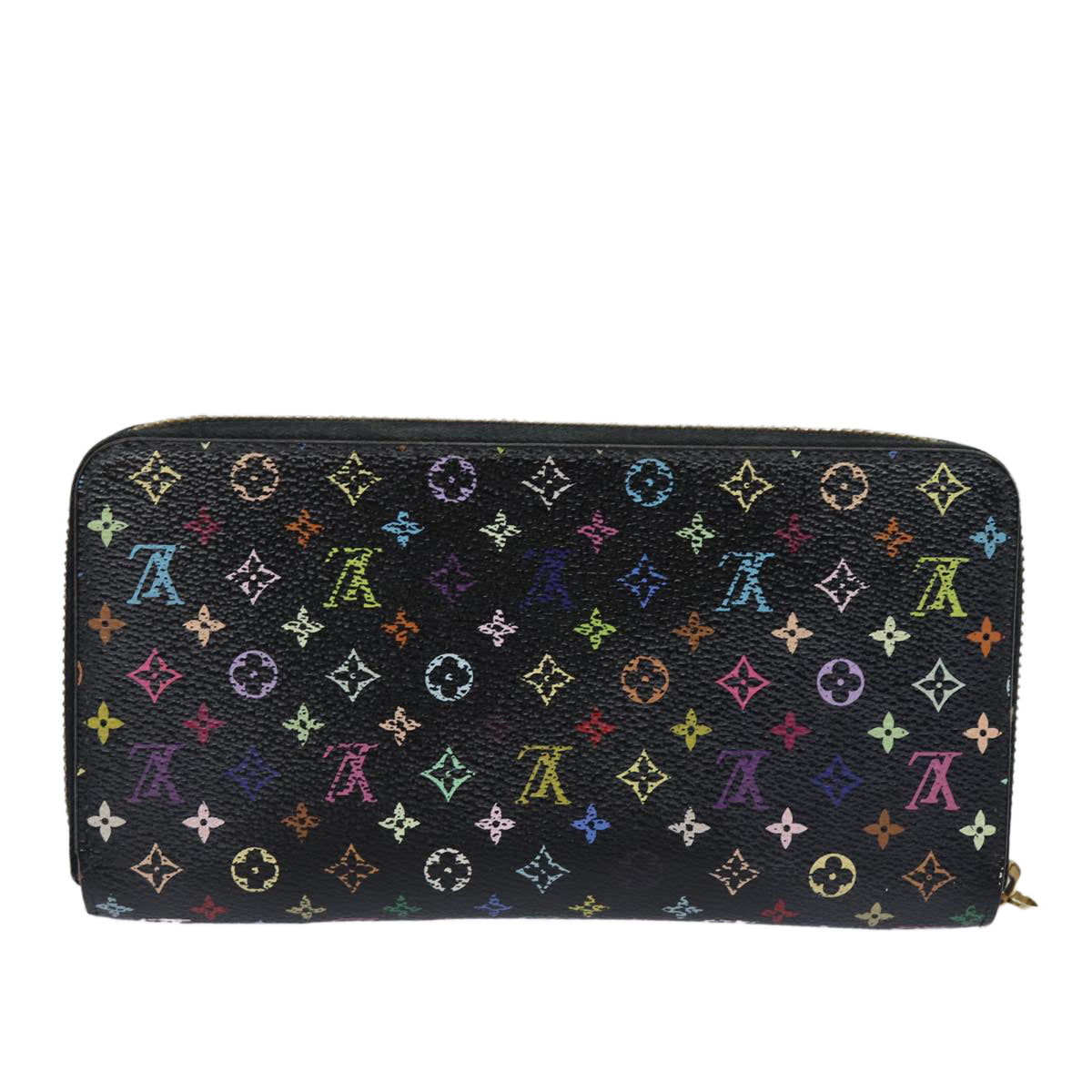 LOUIS VUITTON Monogram Multicolor Zippy Wallet Black M60243 LV Auth 82169 - 0