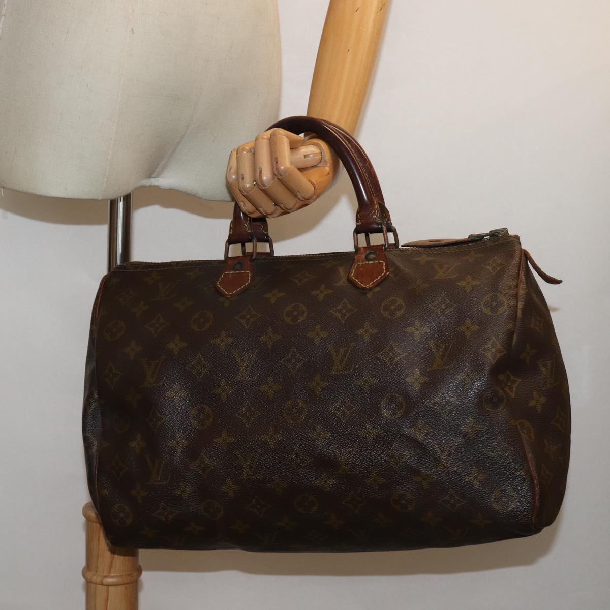 LOUIS VUITTON Monogram Speedy 35 Hand Bag M41524 LV Auth 82171