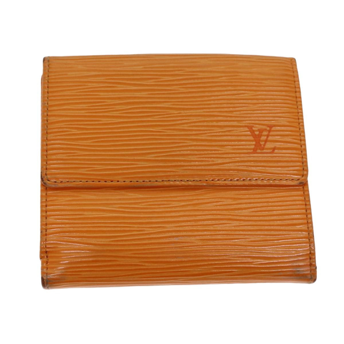 LOUIS VUITTON Epi Portefeuille Elise Wallet Orange Mandarin M6348H LV Auth 82175