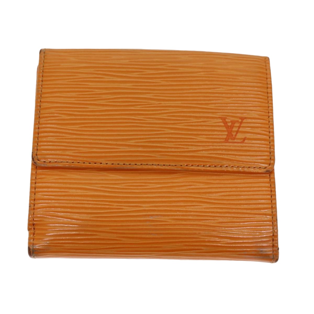 LOUIS VUITTON Epi Portefeuille Elise Wallet Orange Mandarin M6348H LV Auth 82175