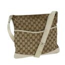 GUCCI GG Canvas Shoulder Bag Beige White 145857 Auth 82178-1