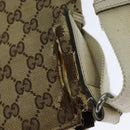 GUCCI GG Canvas Shoulder Bag Beige White 145857 Auth 82178-9