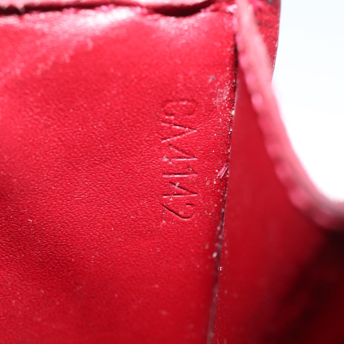 LOUIS VUITTON Vernis Pochette Cles NM Purse Rouge Grunadine M91737 Auth 82181