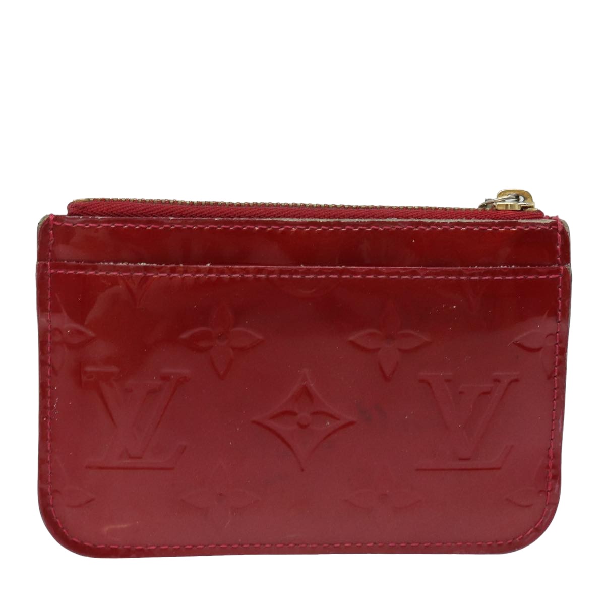 LOUIS VUITTON Vernis Pochette Cles NM Purse Rouge Grunadine M91737 Auth 82181 - 0