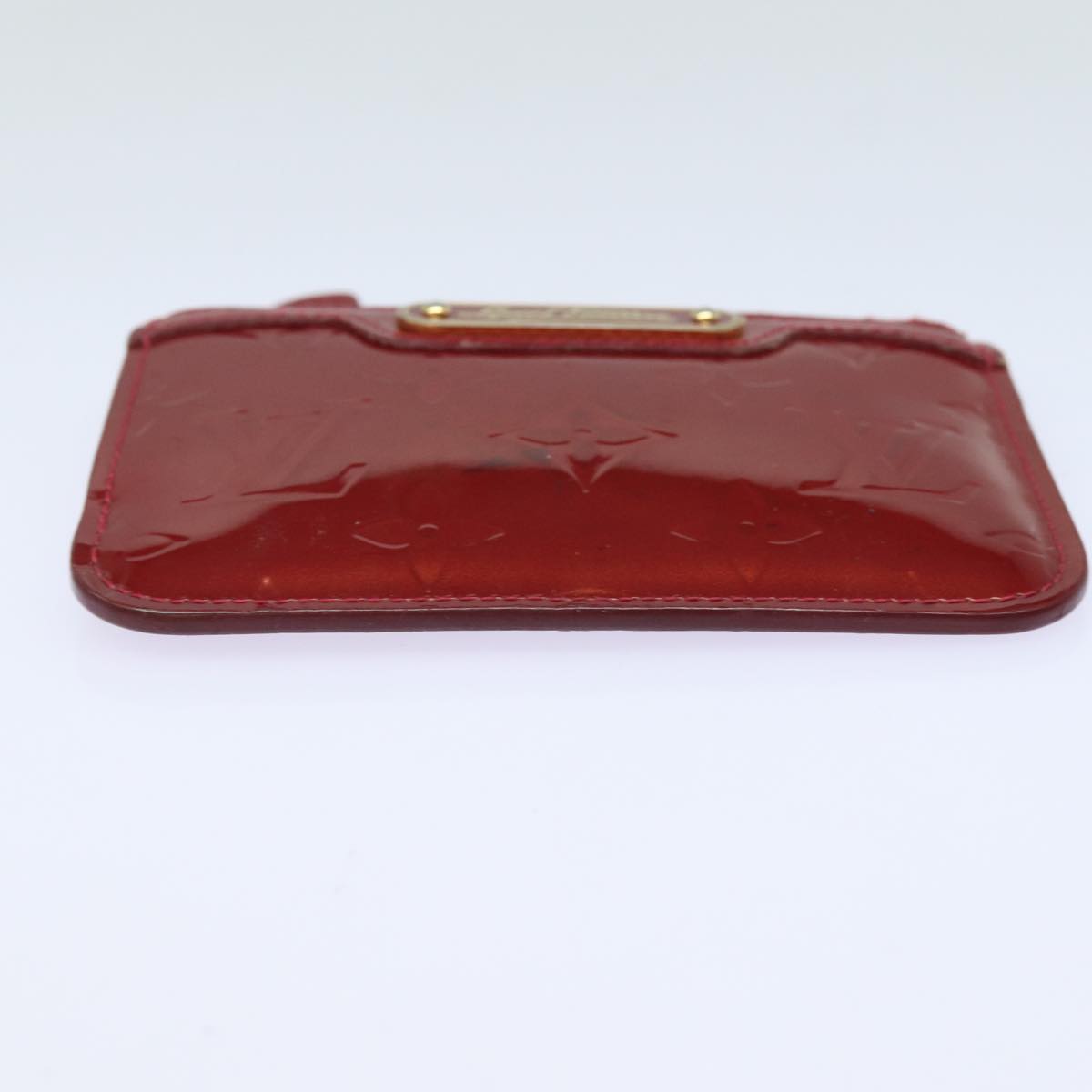 LOUIS VUITTON Vernis Pochette Cles NM Purse Rouge Grunadine M91737 Auth 82181