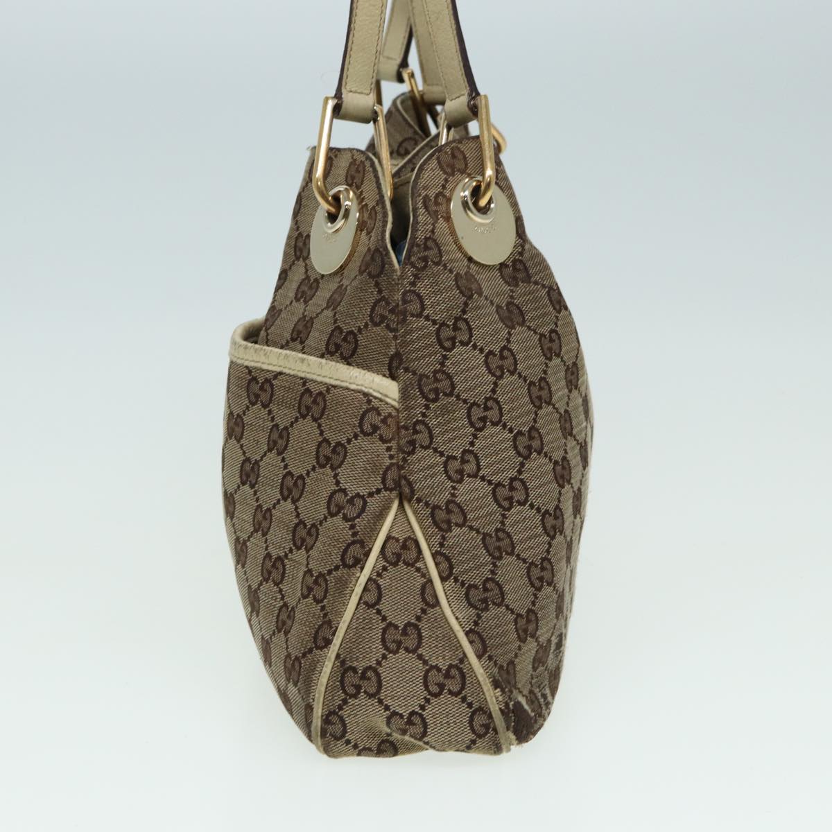 GUCCI GG Canvas Shoulder Bag Beige 121023 Auth 82193