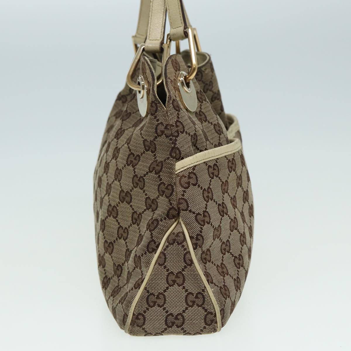 GUCCI GG Canvas Shoulder Bag Beige 121023 Auth 82193