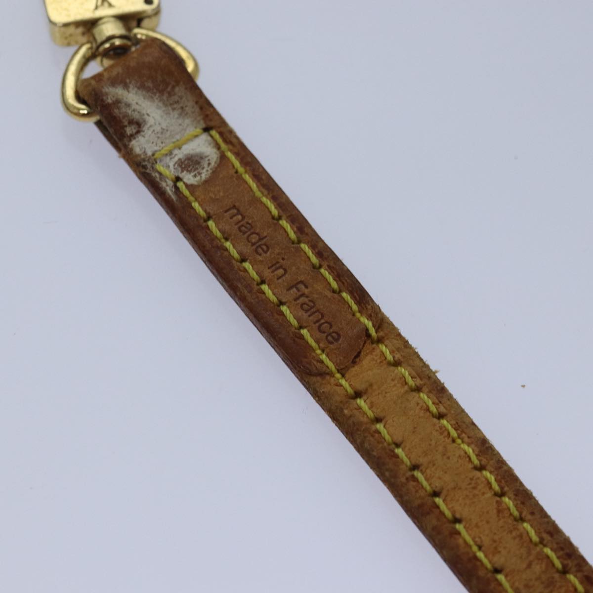 LOUIS VUITTON Shoulder Strap Leather 47.2"" Beige LV Auth 82197