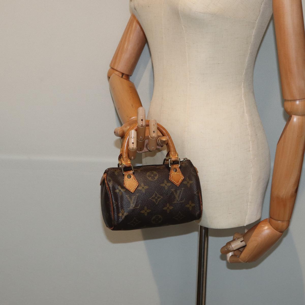 LOUIS VUITTON Monogram Mini Speedy Hand Bag M41534 LV Auth 82198