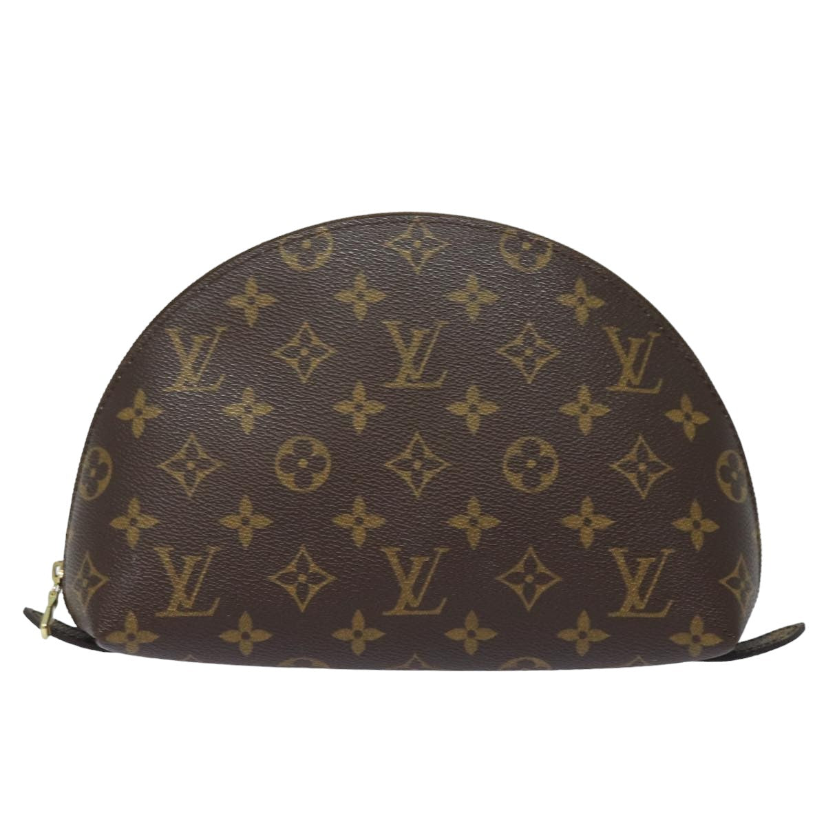 LOUIS VUITTON Monogram Trousse Demi Ronde Cosmetic Pouch M47520 LV Auth 82207