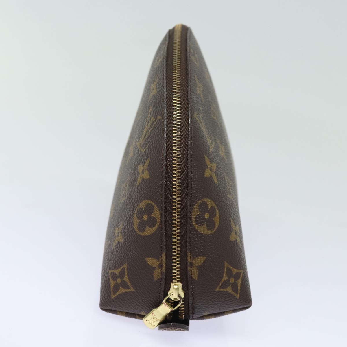 LOUIS VUITTON Monogram Trousse Demi Ronde Cosmetic Pouch M47520 LV Auth 82207