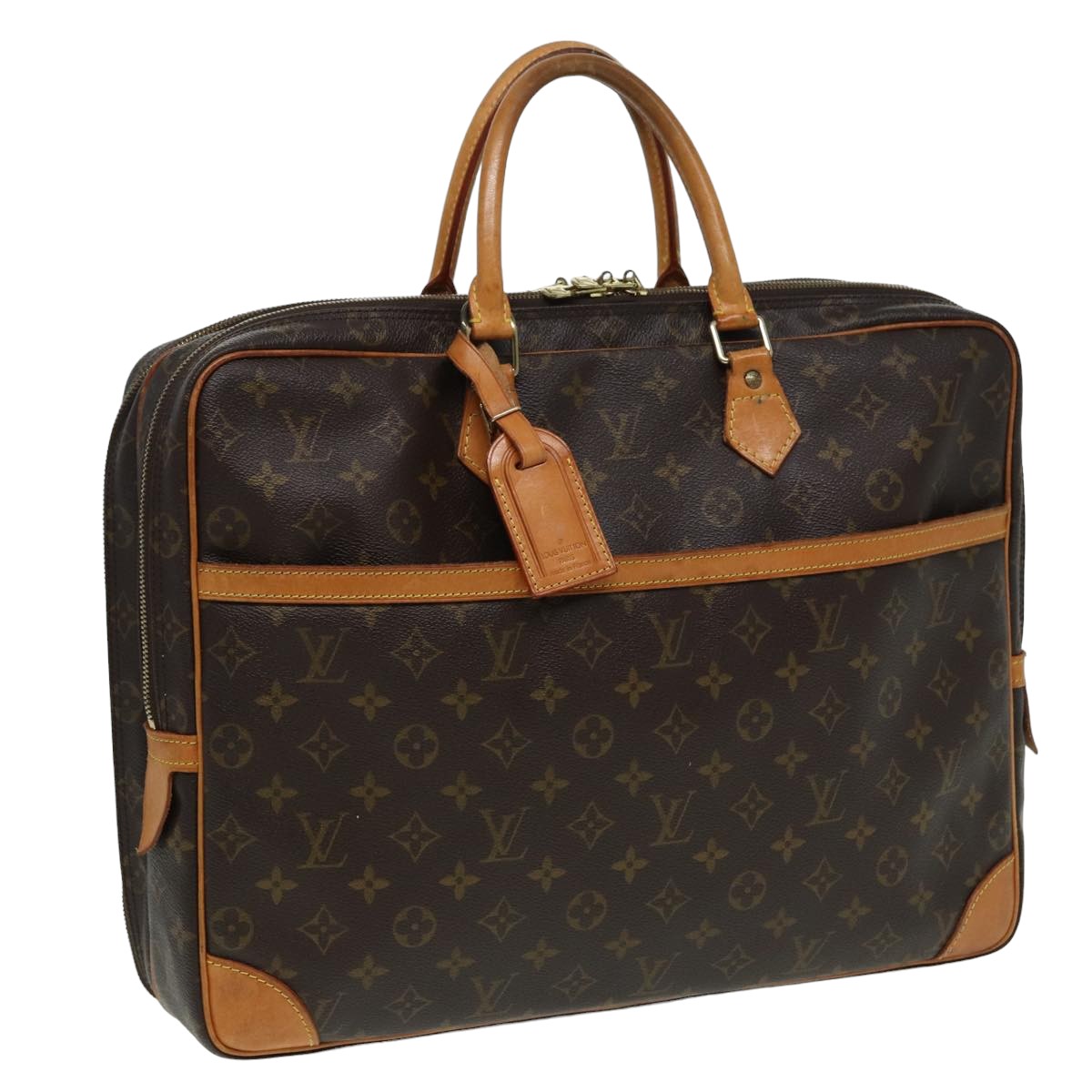 LOUIS VUITTON Monogram Porte Documents Voyage 2 Compartments LV Auth 82214