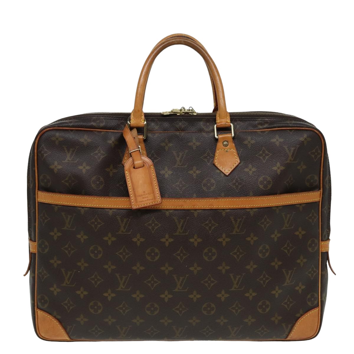 LOUIS VUITTON Monogram Porte Documents Voyage 2 Compartments LV Auth 82214