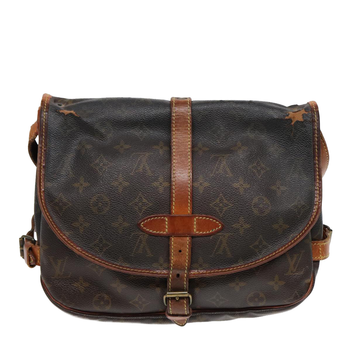 LOUIS VUITTON Monogram Saumur 30 Shoulder Bag M42256 LV Auth 82220