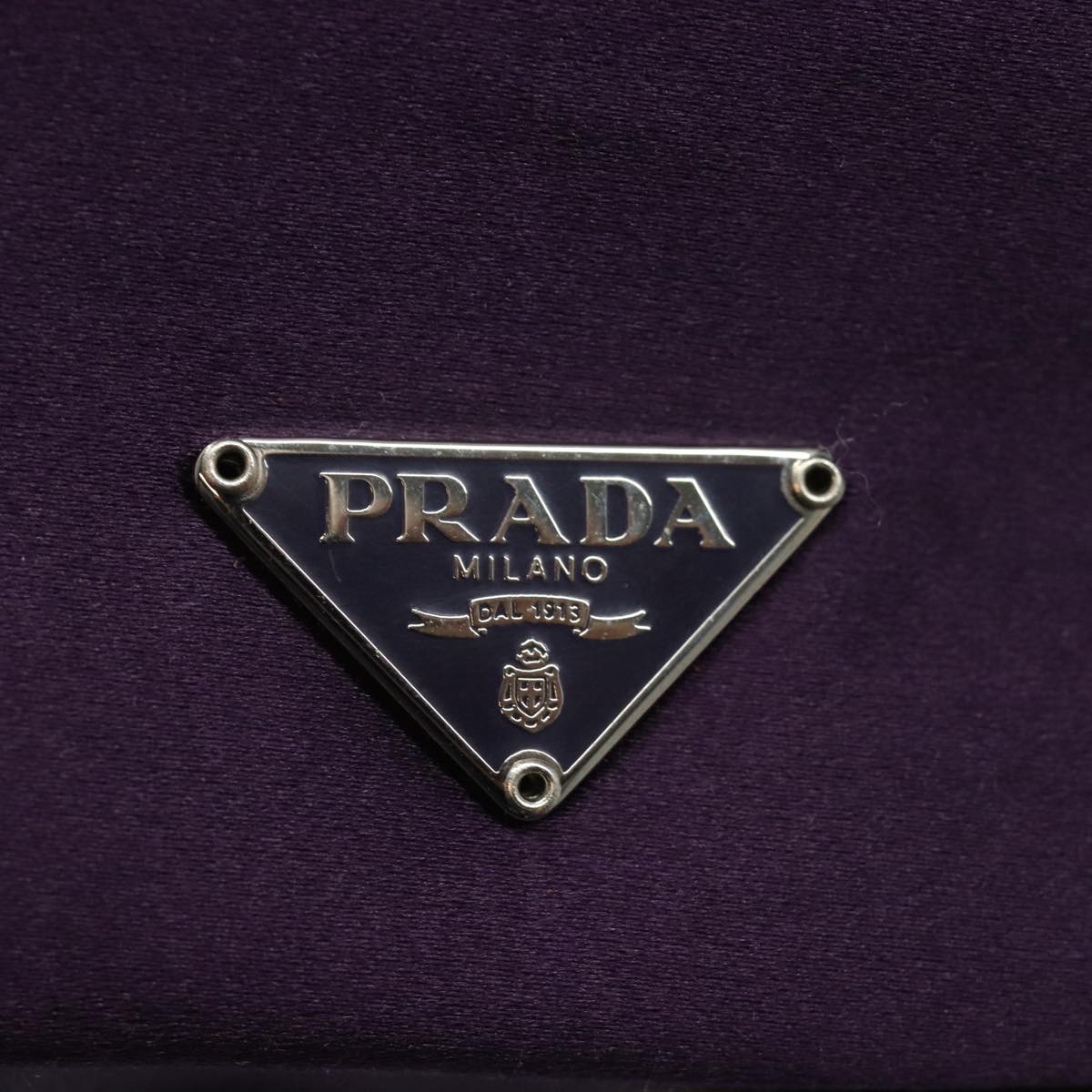 PRADA Hand Bag Satin Purple Auth 82240