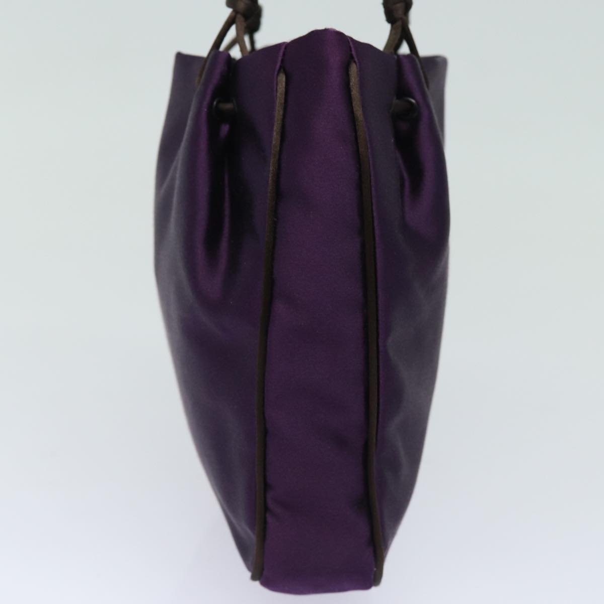 PRADA Hand Bag Satin Purple Auth 82240 - 0