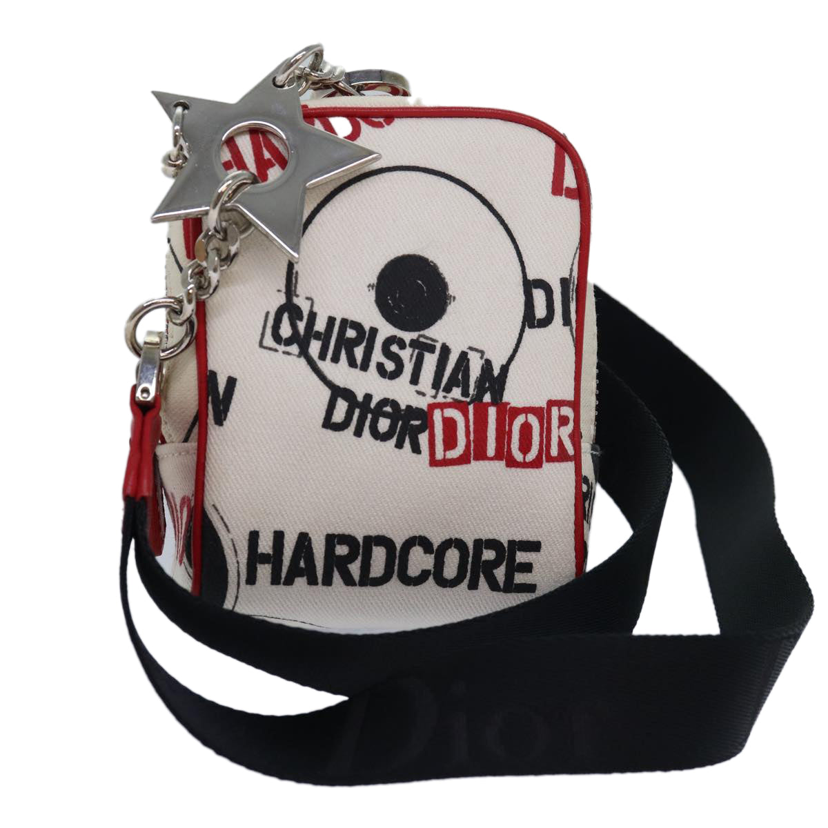 Christian Dior Hardcore Pouch Canvas White Auth 82243