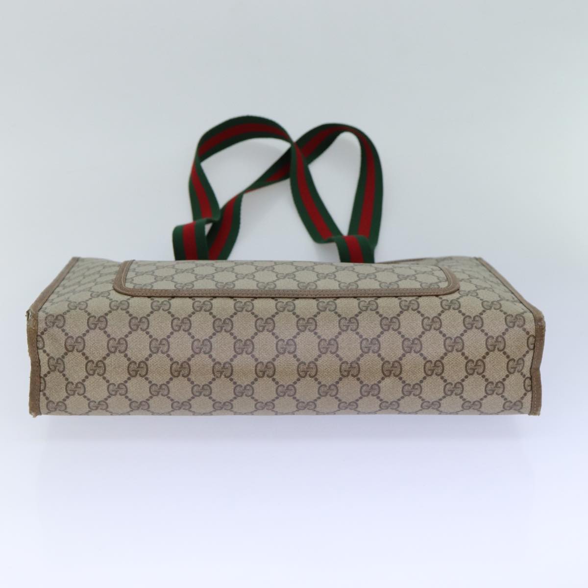 GUCCI GG Supreme Tote Bag WebSherry Line PVC Beige 89.02.997 Auth 82256