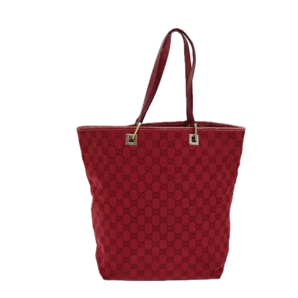 GUCCI GG Canvas Tote Bag Red 002.1098 3444 Auth 82259 - 0