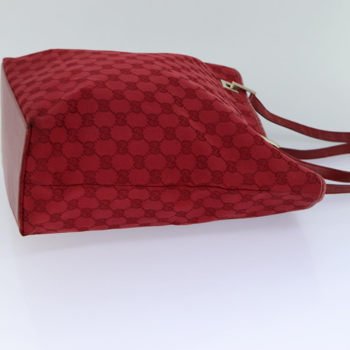 GUCCI GG Canvas Tote Bag Red 002.1098 3444 Auth 82259